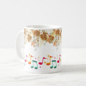Mug Élégant Feuille Brown avec conception de notes mus (Devant gauche)