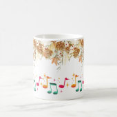 Mug Élégant Feuille Brown avec conception de notes mus (Centre)