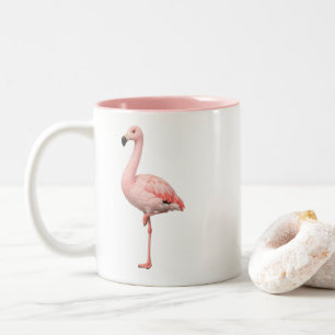 Mug Élégant Flamant Rose Tons Deux Tropical