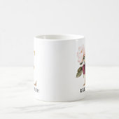 Mug Élégant Fleur de Lettre E en Or et Rouge Bourgeon (Centre)