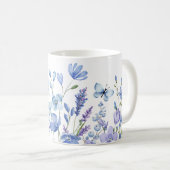 Mug Elégant fleur sauvage moderne Couleur bleu (Devant droit)