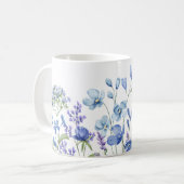 Mug Elégant fleur sauvage moderne Couleur bleu (Devant gauche)