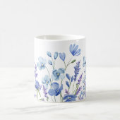 Mug Elégant fleur sauvage moderne Couleur bleu (Centre)