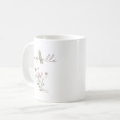 Mug Élégant Fleur sauvage Monogramme Aquarelle (Devant gauche)