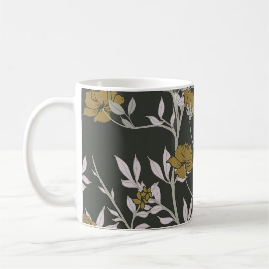 Mug Elégant fleuri : design motif vintage. (Gauche)