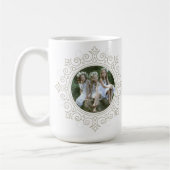 Mug Élégant flocon de neige orné photo de vacances (Gauche)