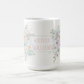 Mug Élégant floral aquarelle  (Centre)