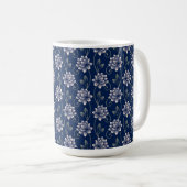 Mug Élégant floral bleu (Devant droit)