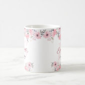 Mug Élégant floral bleu rose doux 16 (Centre)