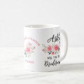 Mug Elégant Floral Boho Girl Bridesmaid Proposition Co (Devant droit)