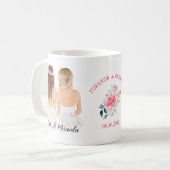 Mug Elégant Floral Boho Girl Bridesmaid Proposition Co (Devant gauche)