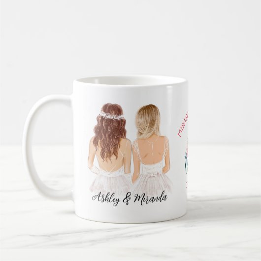Mug Elégant Floral Boho Girl Bridesmaid Proposition Co (Gauche)