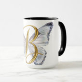 Mug Elegant Floral Butterfly Letter B - Artistic Monog (Devant droit)