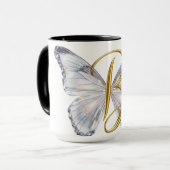 Mug Elegant Floral Butterfly Letter B - Artistic Monog (Devant gauche)