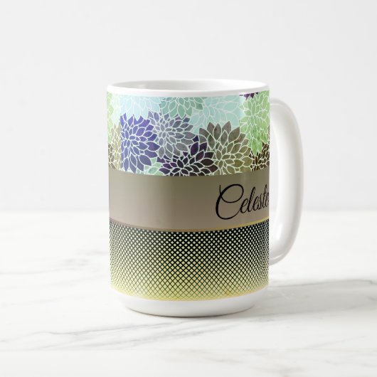 Mug Élégant Floral Customisé (Devant droit)