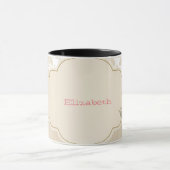 Mug Élégant floral damassé de roses chic (Centre)