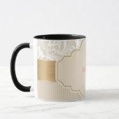 Mug Élégant floral damassé de roses chic (Gauche)