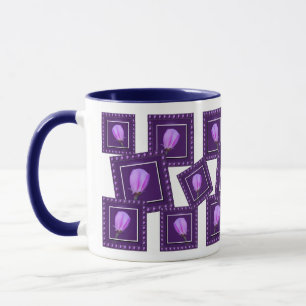 Mug Élégant floral de printemps rose et violet