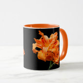 Mug Élégant floral double orange diurne (Devant droit)