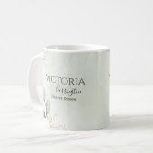 Mug Élégant Floral Gold Green Professionnel (Devant gauche)