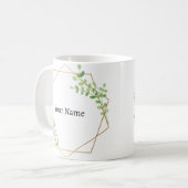 Mug Élégant Floral Grey Nom personnalisé (Devant gauche)
