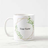 Mug Élégant Floral Grey Nom personnalisé (Gauche)