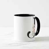 Mug Elegant Floral Letter J Monogram Logo (Devant droit)