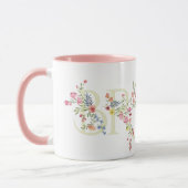 Mug élégant floral mariage printemps MARIÉE enterremen (Gauche)