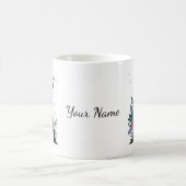 Mug Élégant Floral Monogramme Famille Noël (Centre)