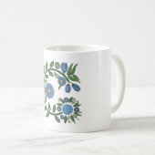 Mug Elegant Floral Wreath | Blue & Green Botanical Des (Devant droit)