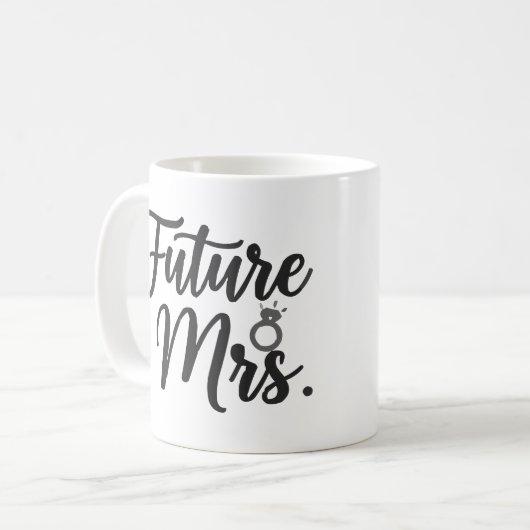 Mug Élégant "Future Mrs." Script & Bague Future Mariée (Devant gauche)