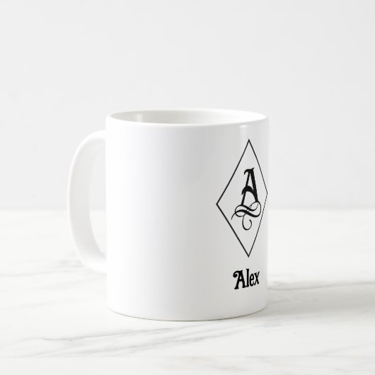Mug Elegant Geometric Initial Monogram A (Devant gauche)