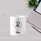 Mug Elegant Geometric Initial Monogram D