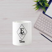 Mug Elegant Geometric Initial Monogram E