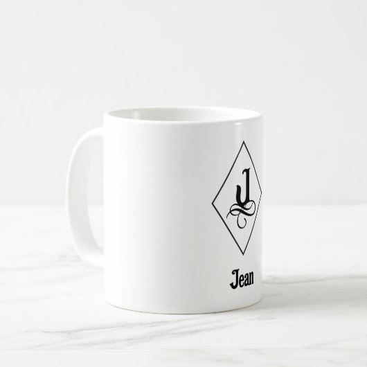 Mug Elegant Geometric Initial Monogram J (Devant gauche)