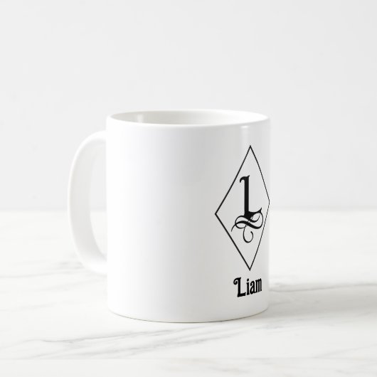 Mug Elegant Geometric Initial Monogram L (Devant gauche)