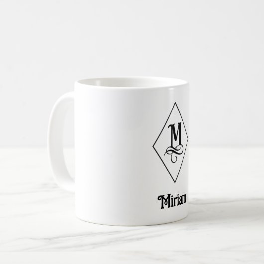 Mug Elegant Geometric Initial Monogram M (Devant gauche)