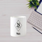 Mug Elegant Geometric Initial Monogram N