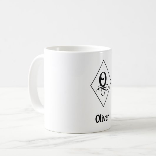 Mug Elegant Geometric Initial Monogram O (Devant gauche)