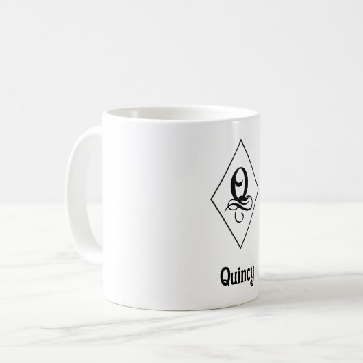 Mug Elegant Geometric Initial Monogram Q (Devant gauche)