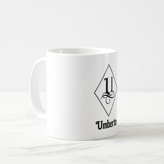 Mug Elegant Geometric Initial Monogram U (Devant gauche)