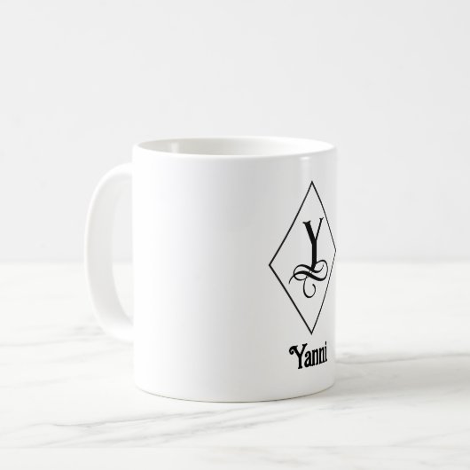 Mug Elegant Geometric Initial Monogram Y (Devant gauche)