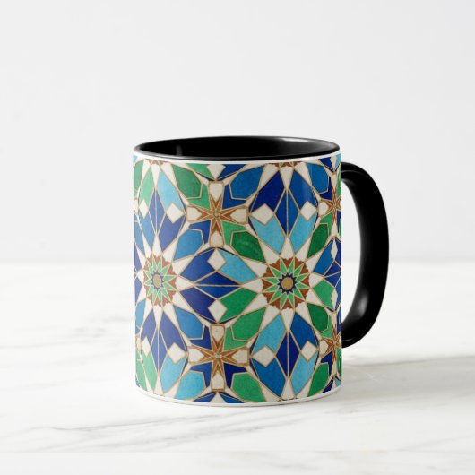 Mug Elegant Geometric Mosaic Design Coffee Cup (Devant droit)