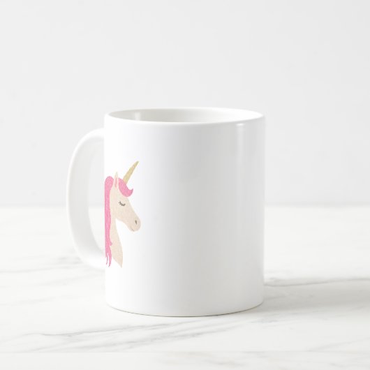 Mug Elegant Glitter Unicorn with Sparkle Style (Devant gauche)