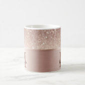Mug Élégant glitterie rose or métal glam monogramme (Centre)