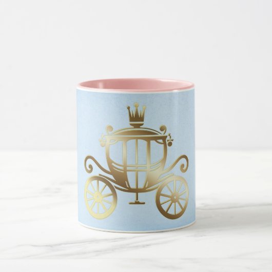 Mug Elégant Gold Carriage Blue Storybook Princesse (Centre)