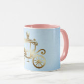 Mug Elégant Gold Carriage Blue Storybook Princesse (Devant droit)