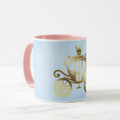 Mug Elégant Gold Carriage Blue Storybook Princesse (Devant gauche)