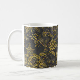 Mug Elegant Gold Chinoiserie Floral Vintage Pagoda