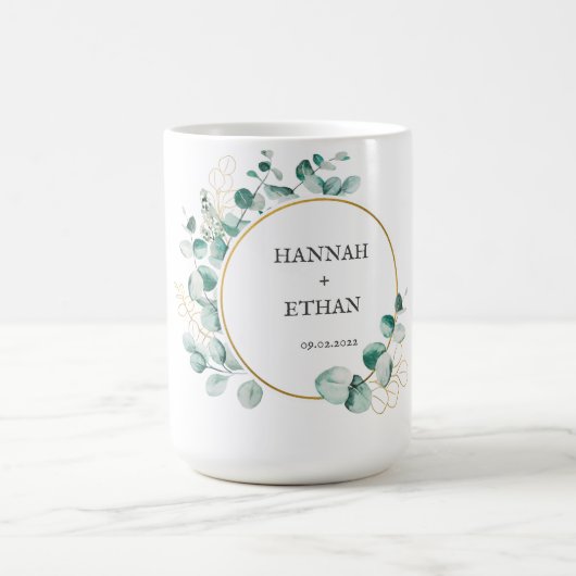 Mug Elegant Gold Greenery Eucalyptus Personalized   (Centre)